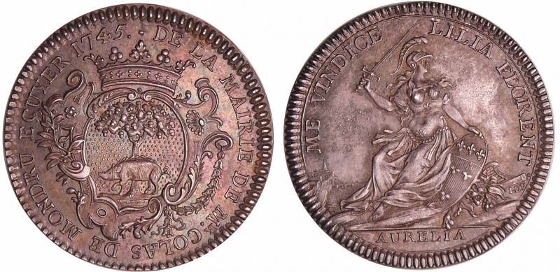 Jeton en argent - Mairie d'Orléans, Mr Cola de Mondru 1745
SPL
Feu.8125
Ar ; ...