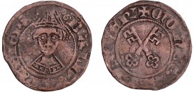 Allemagne - Trier, Erzbistum - Balduin von Luxemburg (1307-1354) - 1/2 Schilling, Cochem
A/ BALD ARCHIEPS R Buste de face.
R/ + MONETA TREVER Deux c...