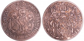 Allemagne - Saxe - Christian II Johann Georg I et August (1591-1611) - Doppelter Reichstaler 1598 HB (Dresden)
TTB
Dav.9819
Ar ; 28.79 gr ; 40 mm