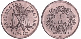 Italie - République italienne (Lombardie) - 1 lira 1804 III, épreuve en étain
SPL
LMN.956
Etain ; 4.02 gr ; 24 mm