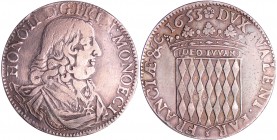 Monaco - Honoré II (1604-1662) - 1653
TTB
MC.30
Ar ; 25.50 gr ; 42 mm
Différents rose et petit S barré.