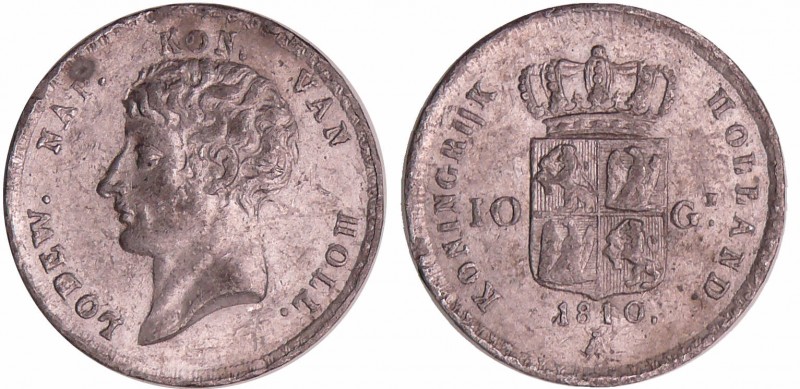 Pays-Bas - Royaume de Hollande - 10 gulden 1810 (Utrecht), épreuve en étain
SPL...