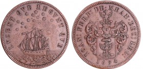 Pays-Bas méridionaux - Jeton, Jean-Ferdinand de Méan, doyen de Saint-Lambert, 1694
SUP+
D.4595-SBV.245v
Cu ; 8.45 gr ; 30 mm
Frappe d'origine.