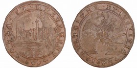 Pays-Bas méridionaux - Jeton - Rétablissement des finances sous l'administration d'Ambroise Spinola, 1604 Anvers
TTB+
Dugn.3591
Cu ; 5.31 gr ; 28 m...