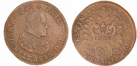 Pays-Bas méridionaux - Jeton - Bureau des Finances, 1654 Bruxelles
TTB
Dugn.4060
Cu ; 6.38 gr ; 30 mm