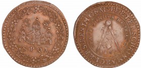Pays-Bas méridionaux - Jeton - Peter Schrijnmaker, receveur général d'Anvers, 1665 Anvers
TTB
Dugn.4210
Cu ; 6.74 gr ; 33 mm