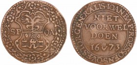 Pays-Bas méridionaux - Jeton - Jean-Baptiste Roessoens, receveur général d'Anvers, 1673 Anvers
TTB
Dugn.4312
Cu ; 7.10 gr ; 32 mm