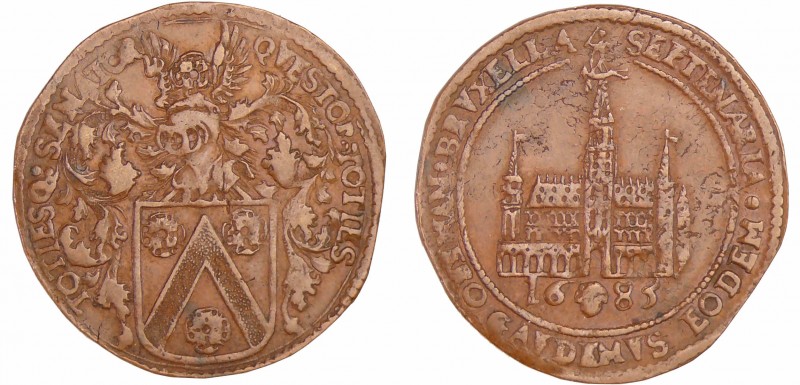 Pays-Bas méridionaux - Jeton - Jean Heymans, trésorier de Bruxelles, 1685 Bruxel...