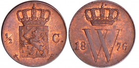 Pays-Bas - Willem III (1849-1890) - 1/2 cent 1876
SPL
Munt-Almanak.722
Br ; 1.88 gr ; 14 mm