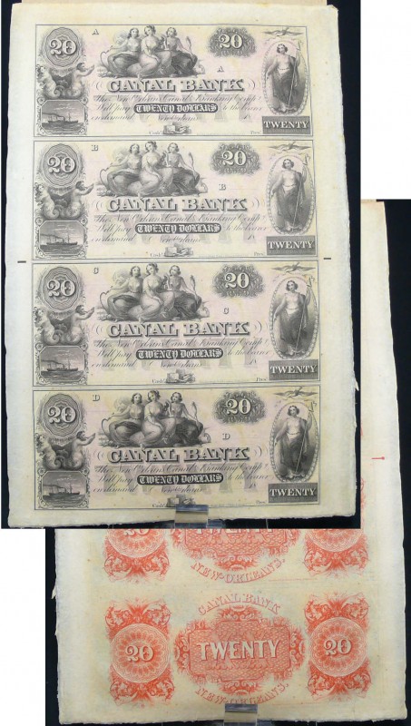 United States - Obsolete currency - Louisiana (New Orleans), Canal bank - Planch...