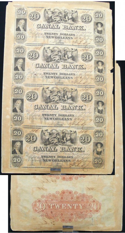 United States - Obsolete currency - Louisiana (New Orleans), Canal bank - Planch...