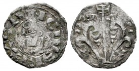 The Crown of Aragon. Sancho Ramírez (1063-1094). Dinero. Jaca (Huesca). (Cru-195). Anv.: SANCIUS REX. Rev.: ARAGON. Ve. 0,69 g. Choice F. Est...90,00....