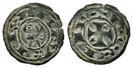 Kingdom of Castille and Leon. Alfonso I (1109-1126). Obol. Toledo. (Bautista-41.7). Anv.: ANFVS REX. Rev.: + TOELETA . Ve. 0,45 g. VF. Est...60,00. 
...