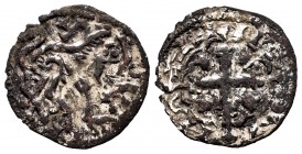 Kingdom of Castille and Leon. Alfonso IX (1188-1230). Dinero. Mintmark: O. (Bautista-221). Ve. 0,58 g. Very rare. VF. Est...200,00. 


SPANISH DESC...