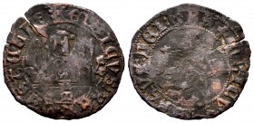 Kingdom of Castille and Leon. Enrique IV (1454-1474). 1 maravedi. Madrid. (Bautista-967.2). Ve. 2,45 g. Crowned M below the castle. Stamp of Gothic A ...
