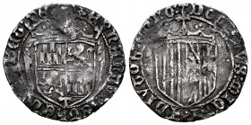 Catholic Kings (1474-1504). 1 real. Toledo. (Cal 2008-unlisted). (Lf-C7.4.1). (Cy-unlisted). Ag. 2,84 g. Before the pragmatica. Dot on both sides of t...