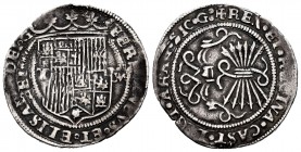 Catholic Kings (1474-1504). 1 real. Toledo. (Cal-468). Ag. 3,25 g. Shield between T - M. Double strike. VF. Est...70,00. 


SPANISH DESCRIPTION: Fe...