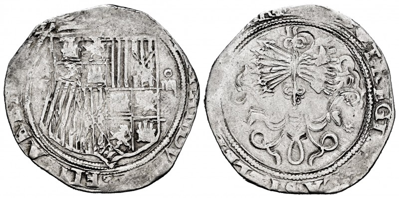 Catholic Kings (1474-1504). 4 reales. Sevilla. (Cal-561). Ag. 11,81 g. Star on t...