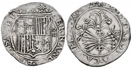 Catholic Kings (1474-1504). 4 reales. Sevilla. (Cal-564). Ag. 13,40 g. Shield between S - IIII. "Square d" assayer on reverse. VF. Est...170,00. 

...