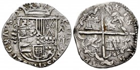 Philip II (1556-1598). 2 reales. Valladolid. A. (Cal-459). Anv.: · PHILIPPVS · II DEI GRATS A · . Ag. 6,71 g. Scarce. VF/Almost VF. Est...180,00. 

...
