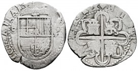 Philip II (1556-1598). 8 reales. Sevilla. (Cal-720 var). Ag. 27,36 g. "Square d" assayer on reverse. Choice F/Almost VF. Est...250,00. 


SPANISH D...