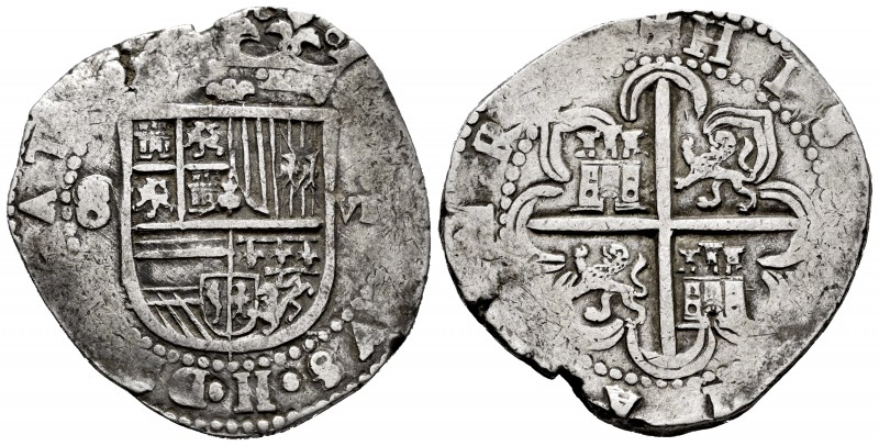 Philip II (1556-1598). 8 reales. Sevilla. (Cal-type 203). Ag. 27,22 g. Assayer´s...