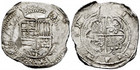 Philip II (1556-1598). 8 reales. Toledo. (M). (Cal-752). Ag. 27,34 g. Date not visible. Very scarce. Choice VF. Est...400,00. 


SPANISH DESCRIPTIO...
