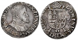 Philip II (1556-1598). 1/5 escudo. 1571. Antwerpen. (Vanhoudt-306AN). (Vti-857). Ag. 5,58 g. Patina. Choice VF. Est...120,00. 


SPANISH DESCRIPTIO...