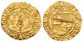 Philip II (1556-1598). Ducat. Kampen. (Vti-7). (Delm-1011). Au. 3,38 g. Heavy wavy flan. Scarce. Choice VF. Est...450,00. 


SPANISH DESCRIPTION: F...