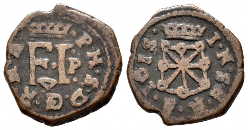 Philip III (1598-1621). 4 cornados. 1615. Pamplona. (Cal-74). (Ros). Ae. 4,01 g....