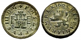 Philip III (1598-1621). 4 maravedis. 1604. Segovia. (Cal-259). Ae. 3,20 g. Almost VF/VF. Est...20,00. 


SPANISH DESCRIPTION: Felipe III (1598-1621...