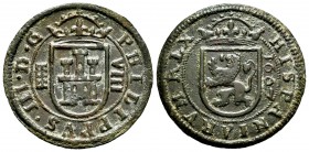 Philip III (1598-1621). 8 maravedis. 1607. Segovia. (Cal-331). (Jarabo-Sanahuja-D223). Ae. 5,04 g. Choice VF. Est...35,00. 


SPANISH DESCRIPTION: ...