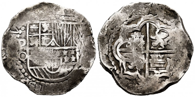 Philip III (1598-1621). 8 reales. Potosí. Q. (Cal-916). Ag. 26,91 g. Choice F. E...