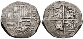 Philip III (1598-1621). 8 reales. Potosí. ¿M?. (Cal-¿920?). Ag. 27,11 g. Lions and castles. Almost VF. Est...150,00. 


SPANISH DESCRIPTION: Felipe...
