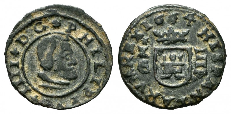 Philip IV (1621-1665). 4 maravedis. 1664. Cuenca. (Cal-213). (Jarabo-Sanahuja-M2...