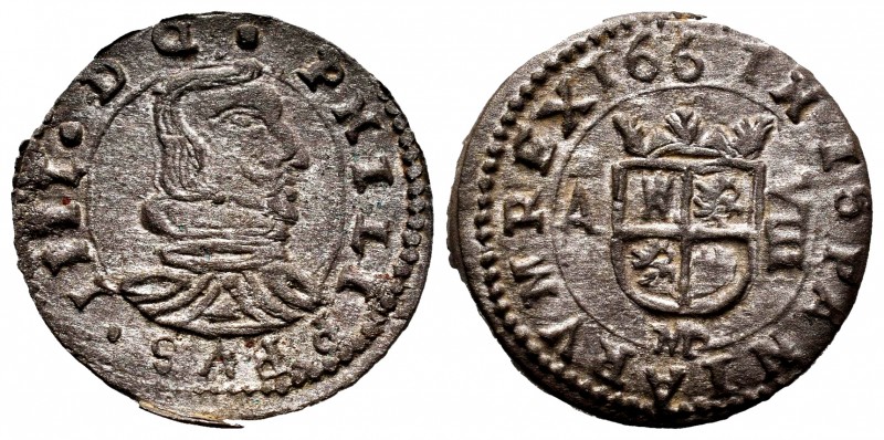 Philip IV (1621-1665). 8 maravedis. 1661. Madrid. A. (Cal-356). Ae. 2,41 g. A go...