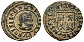 Philip IV (1621-1665). 8 maravedis. 166 (sic). Madrid. (Jarabo-Sanahuja-pag. 446). Ae. 2,26 g. Without assayer. Contemporary counterfeit. Est...20,00....