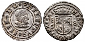 Philip IV (1621-1665). 8 maravedis. 1661. Segovia. S. (Cal-393). Ae. 1,94 g. Some silvering remaining. Almost XF. Est...50,00. 


SPANISH DESCRIPTI...
