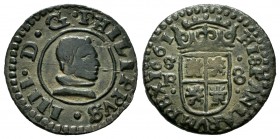 Philip IV (1621-1665). 8 maravedis. 1661. Sevilla. R. (Cal-405). Ae. 2,21 g. VF. Est...30,00. 


SPANISH DESCRIPTION: Felipe IV (1621-1665). 8 mara...