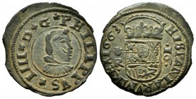Philip IV (1621-1665). 16 maravedis. 1663. Coruña. R. (Cal-453). Ae. 3,92 g. Scallop on the left. Choice VF. Est...35,00. 


SPANISH DESCRIPTION: F...