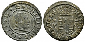 Philip IV (1621-1665). 16 maravedis. 1664. Madrid. Y. (Cal-481). (Jarabo-Sanahuja-M412). Ae. 3,53 g. Choice VF. Est...35,00. 


SPANISH DESCRIPTION...