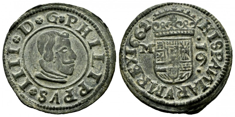 Philip IV (1621-1665). 16 maravedis. 1662. Madrid. (Cal-unlisted). (Jarabo-Sanah...