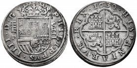 Philip IV (1621-1665). 8 reales. 1630. Segovia. P. (Cal-1588). Ag. 26,75 g. VIII on the right, horizontal aqueduct and assayer left. Choice VF. Est......