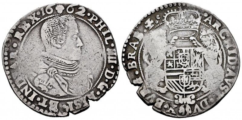 Philip IV (1621-1665). 1/2 ducaton. 1662. Brussels. (Vanhoudt-643BS). Ag. 15,83 ...