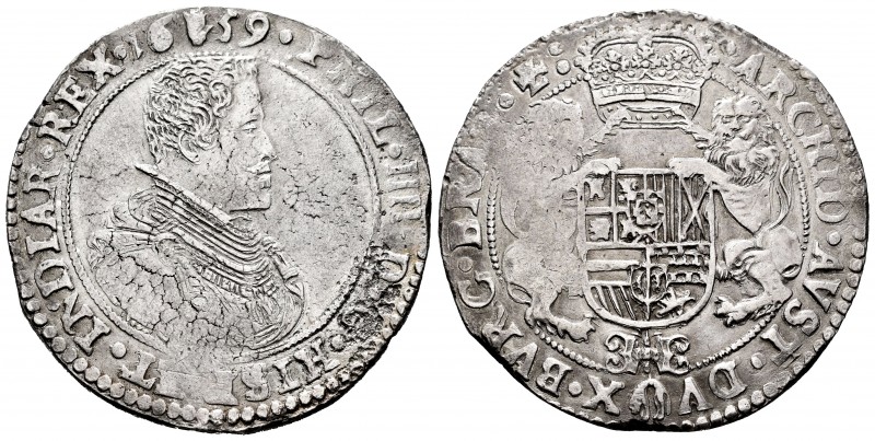 Philip IV (1621-1665). 1 ducaton. 1659. Antwerpen. (Vti-1247). Ag. 31,86 g. Slig...