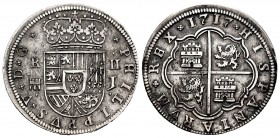 Philip V (1700-1746). 2 reales. 1717. Segovia. J. (Cal-944). Ag. 6,05 g. Almost XF. Est...120,00. 


SPANISH DESCRIPTION: Felipe V (1700-1746). 2 r...