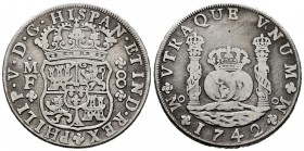 Philip V (1700-1746). 8 reales. 1742. México. MF. (Cal-1461). Ag. 26,40 g. Cleaned. Choice F. Est...150,00. 


SPANISH DESCRIPTION: Felipe V (1700-...