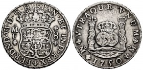 Ferdinand VI (1746-1759). 8 reales. 1750. México. MF. (Cal-474). Ag. 26,67 g. VF/Almost VF. Est...220,00. 


SPANISH DESCRIPTION: Fernando VI (1746...