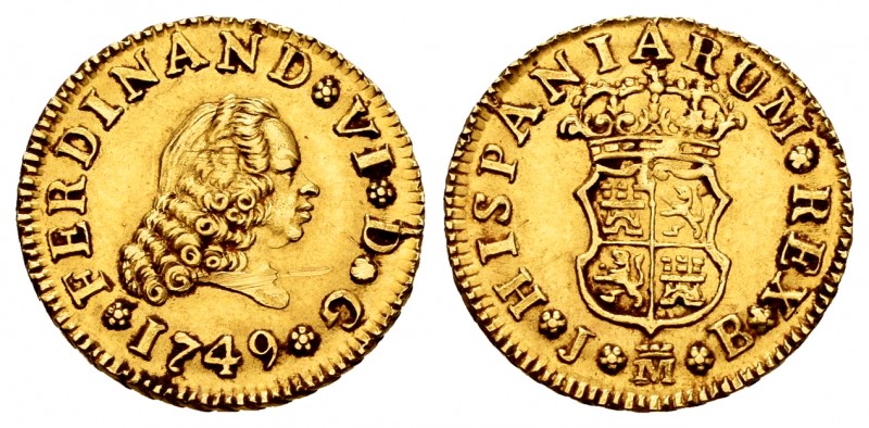 Ferdinand VI (1746-1759). 1/2 escudo. 1749. Madrid. JB. (Cal-551). Au. 1,75 g. M...