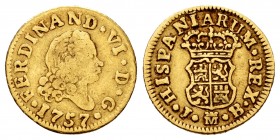 Ferdinand VI (1746-1759). 1/2 escudo. 1757. Madrid. JB. (Cal-561). Au. 1,73 g. Fourth bust. Choice F/VF. Est...120,00. 


SPANISH DESCRIPTION: Fern...